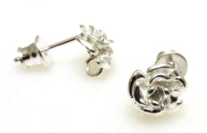 Bigle - sztyft z różyczką w komplecie z tulejką - srebro 925 - 1 para