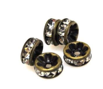 Przekładki z cyrkoniami crystal - krążek 8mm