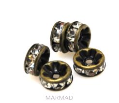 Przekładki z cyrkoniami crystal - krążek 8mm