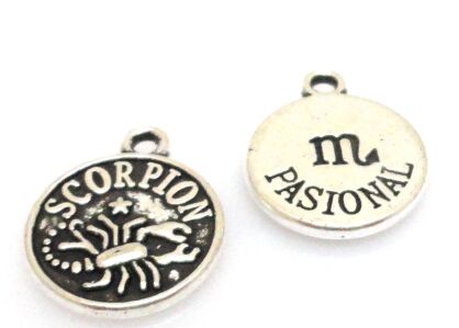Zawieszka - znak zodiaku Skorpion - moneta 14x12mm