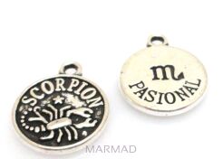Zawieszka - znak zodiaku Skorpion - moneta 14x12mm