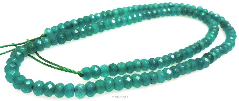 Jadeit fasetowany oponka 4x3mm - zielony