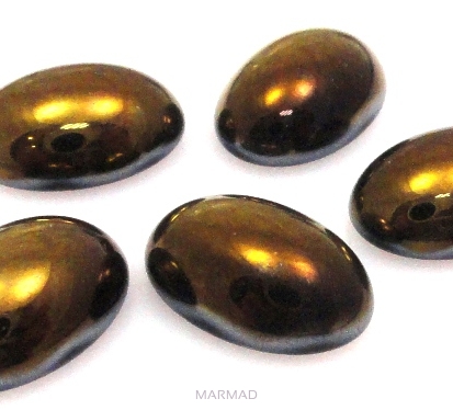 Kaboszon - owal 13x9mm - kolor złoto brązowy