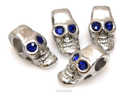 Czaszka - ozdobna przekładka do biżuterii modułowej - blue