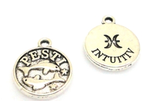 Zawieszka - znak zodiaku Ryby - moneta 14x12mm