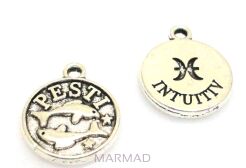 Zawieszka - znak zodiaku Ryby - moneta 14x12mm