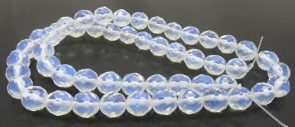Opal, opalit biały fasetowany - kula 7mm