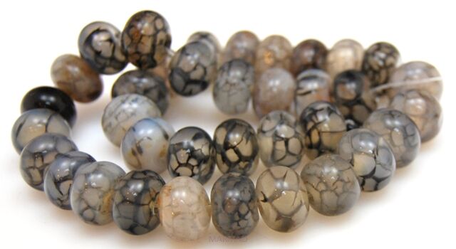 Agat szary - oponka 14x8mm