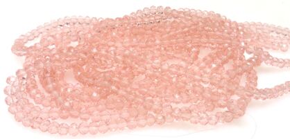 Kryształki fasetowane - oponki 4x3mm - różowe