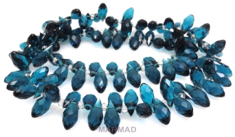 Kryształki fasetowane malachite blue - briolette12x6mm