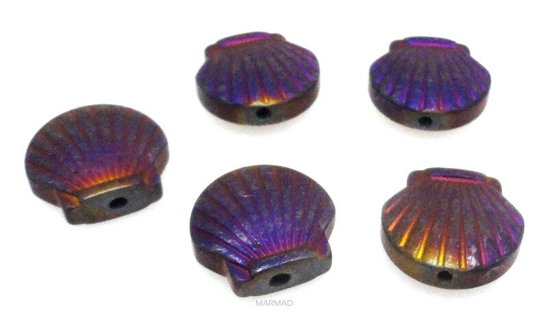 Hematyt matowy fioletowy - muszelka 10x10mm