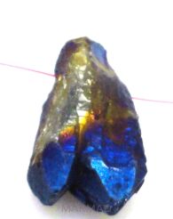 Kwarc pokryty tytanem niebieski - na wisior - 37x18x14mm