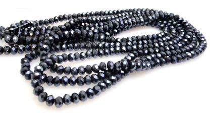 Kryształki fasetowane - oponki 4x3mm - grafitowe