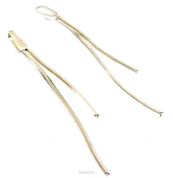 Żmijka podwójna 3,5 i 2,5 cm. - srebro 925 - podstawa kolczyka