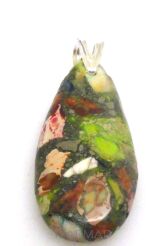 Zawieszka - jaspis cesarski z żywicą kropla 37x15x6mm + srebro 925