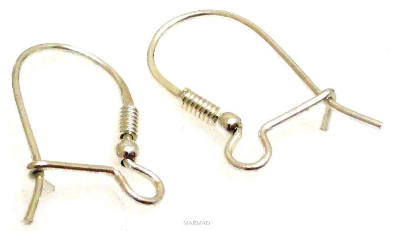 Bigle zamknięte z kuleczką i sprężynką -srebro 925 -1 para Wybita próba