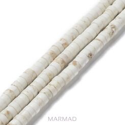 Howlit naturalny kremowy - talarki, dyski, heishi 6x3mm