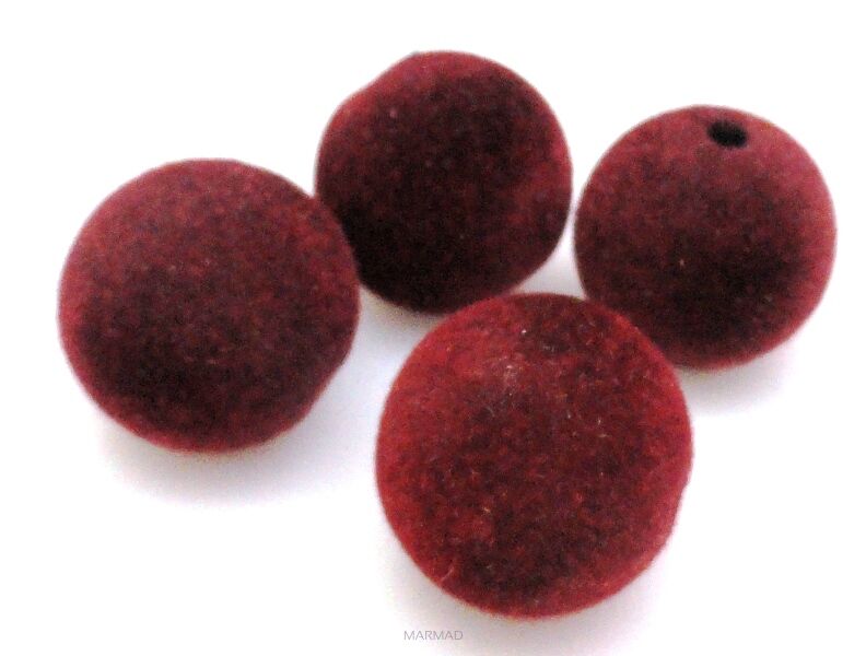 Kule welurowe 18mm - brązowo bordowe