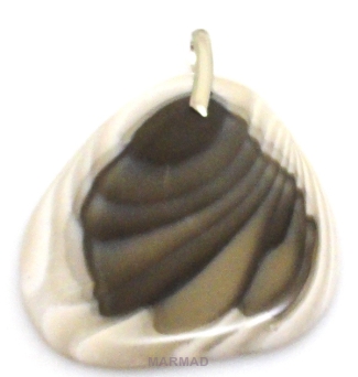 Zawieszka - krzemień pasiasty 60x46mm srebro 925