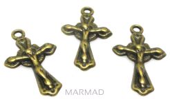Zawieszka - krzyż 23x14mm - antyczny brąz