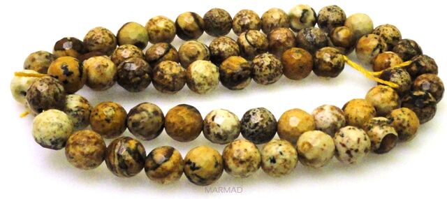 Jaspis obrazkowy fasetowany - kula 6mm