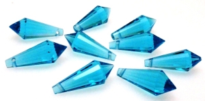 Kryształki fasetowane - łza 20-18x8mm - niebieskie