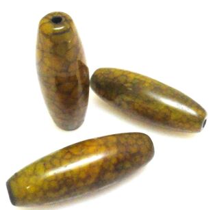 Agat ognisty oliwka 40x14mm - na zawieszkę