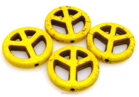 Howlit - znak pokoju 20mm - żółty