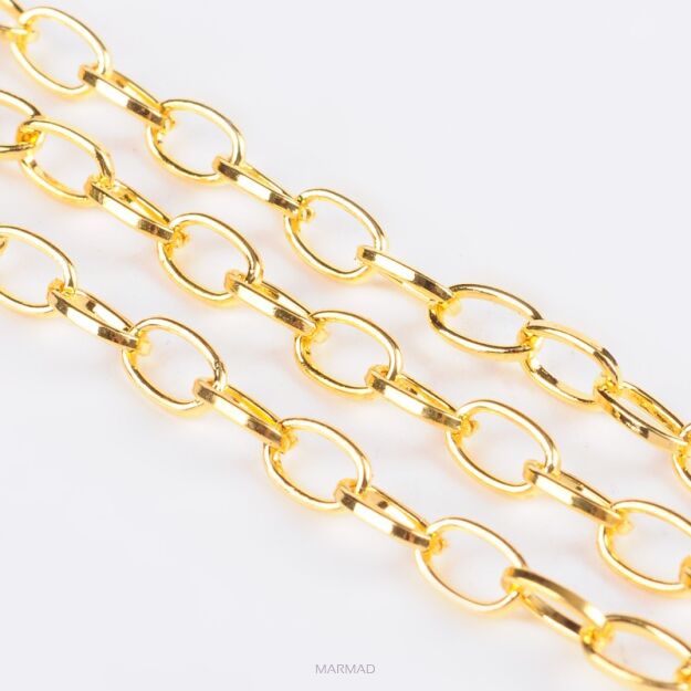 Łańcuszek ogniwka 7x4mm - 1 metr - kolor złoty