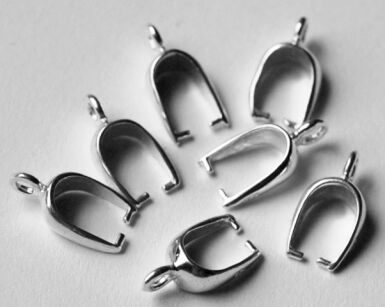 Krawatka 13mm zaciskowa z oczkiem - srebro 925