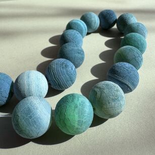 Agat matowy trawiony - kula 19mm