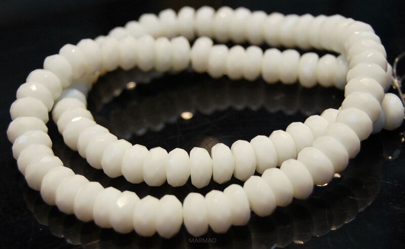 Agat biały fasetowany - oponka 8x4mm