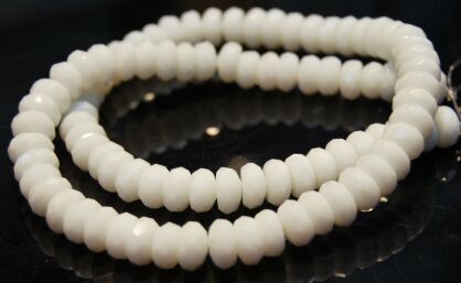 Agat biały fasetowany - oponka 8x4mm