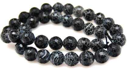 Agat trawiony fasetowany - kula 10mm