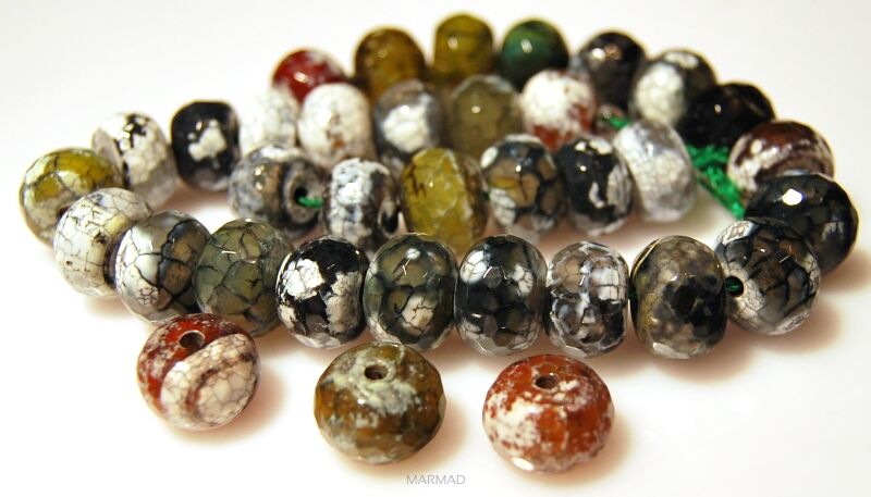 Agat fasetowany - oponka 13x9mm