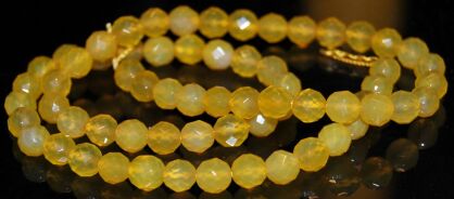 Agat fasetowany żółty - kula 6mm