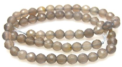 Agat fasetowany szary - kula 6mm