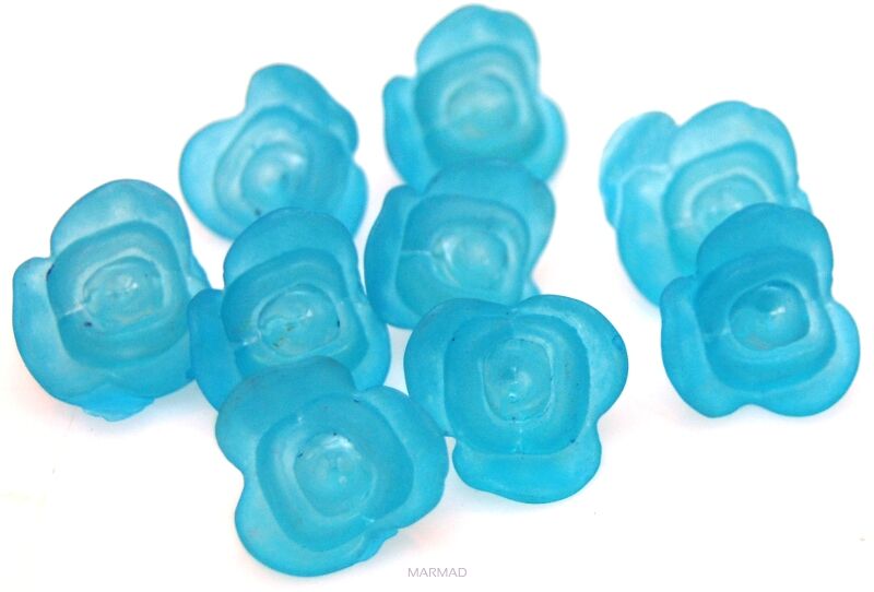 Akrylowe różyczki - 14mm - błękitne