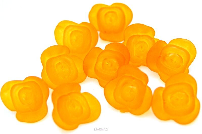 Akrylowe różyczki - 14mm - pomarańczowe