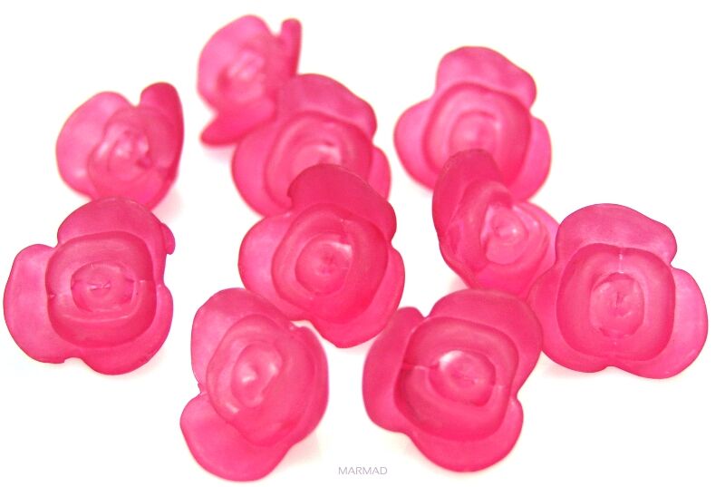 Akrylowe różyczki - 14mm - różowe