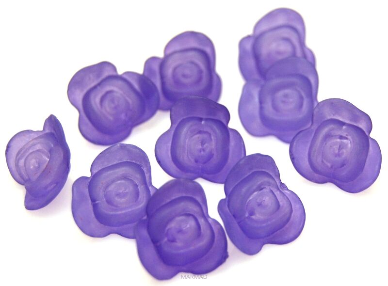 Akrylowe różyczki - 14mm - fioletowe