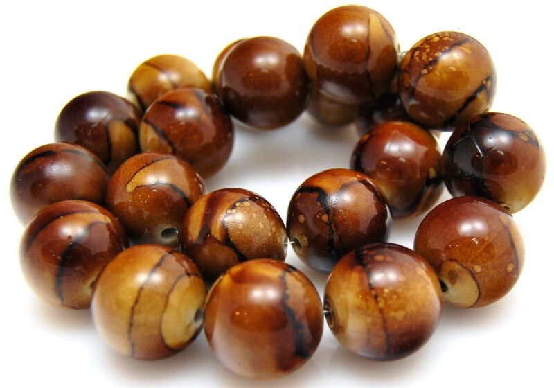 Akryl ozdobny - kula 20mm - brązowa