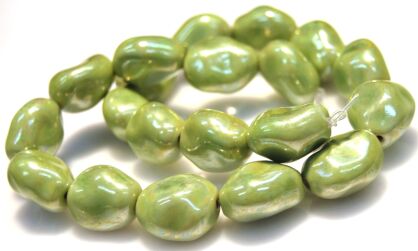 Ceramika powlekana gnieciona - orzech 20x16mm - seledynowy