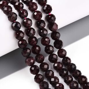 Granat fasetowany - kula 6mm