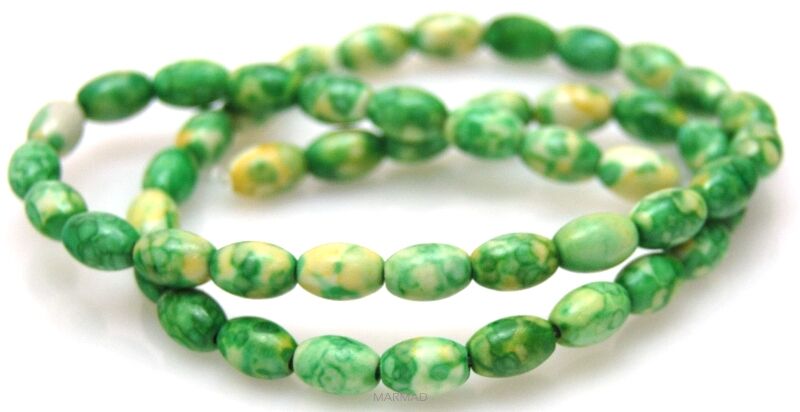 Howlit kwiatowy - oliwka 8x5mm