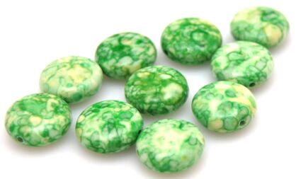 Howlit kwiatowy zielony - moneta 16mm
