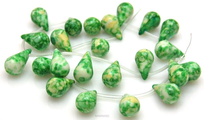 Howlit kwiatowy - kropla 18x10mm