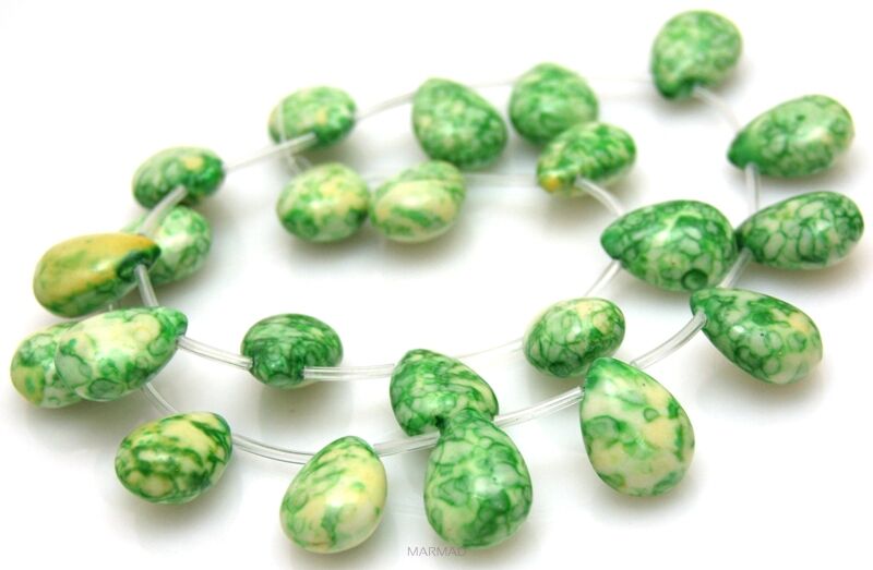 Howlit kwiatowy - kropla 18x13mm