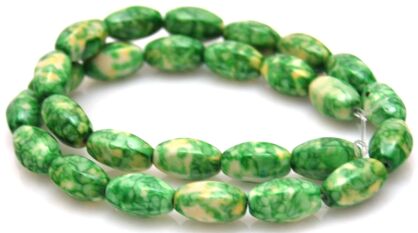 Howlit kwiatowy - oliwka ze szlifem 14x8mm