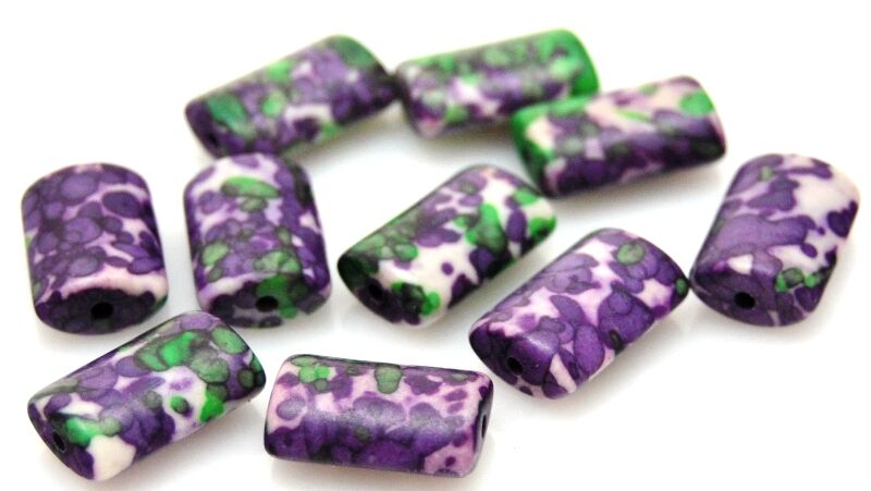 Howlit kwiatowy - prostokąt 15x10mm